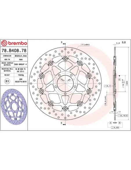 BREMBO Bremsscheiben - Detailansicht