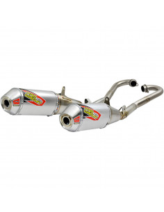 PRO CIRCUIT AUSPUFFANLAGE T-6 DUALER EDELSTAHL MIT ALUMINIUM SCHALLDÄMPFERGEHÄUSE