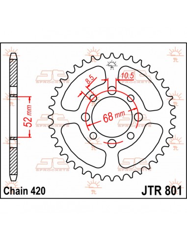 JT SPROCKETS R801.38 HINTERES ERSATZ KETTENRAD 38 ZÄHNE 420 TEILUNG NATUR C49 KOHLENSTOFFREICHER STAHL Bild 2 JT SPROCKETS R801.38 HINTERES ERSATZ KETTENRAD 38 ZÄHNE 420 TEILUNG NATUR C49 KOHLENSTOFFREICHER STAHL Bild 2