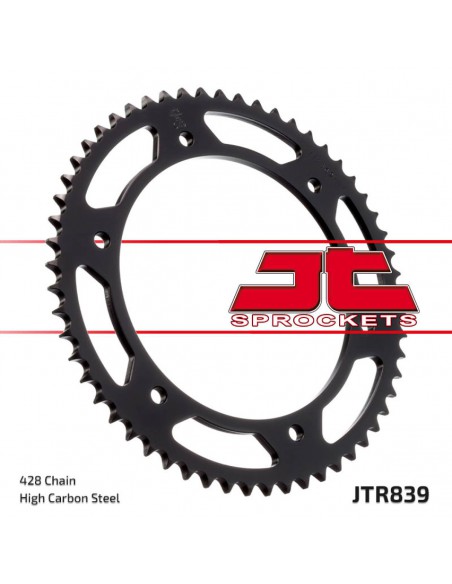 JT SPROCKETS R839.51 HINTERES ERSATZ KETTENRAD 51 ZÄHNE 428 PITCH BLACK C49 HIGH CARBON STEEL Bild 2