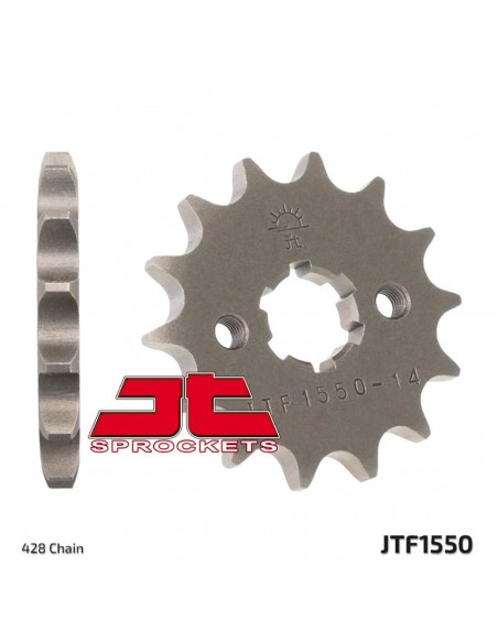 JT SPROCKETS F1550.13 VORDERES ERSATZ KETTENRAD 13 ZÄHNE 428 TEILUNG NATUR SCM420 CHROMOLY STAHLLEGIERUNG Bild 2